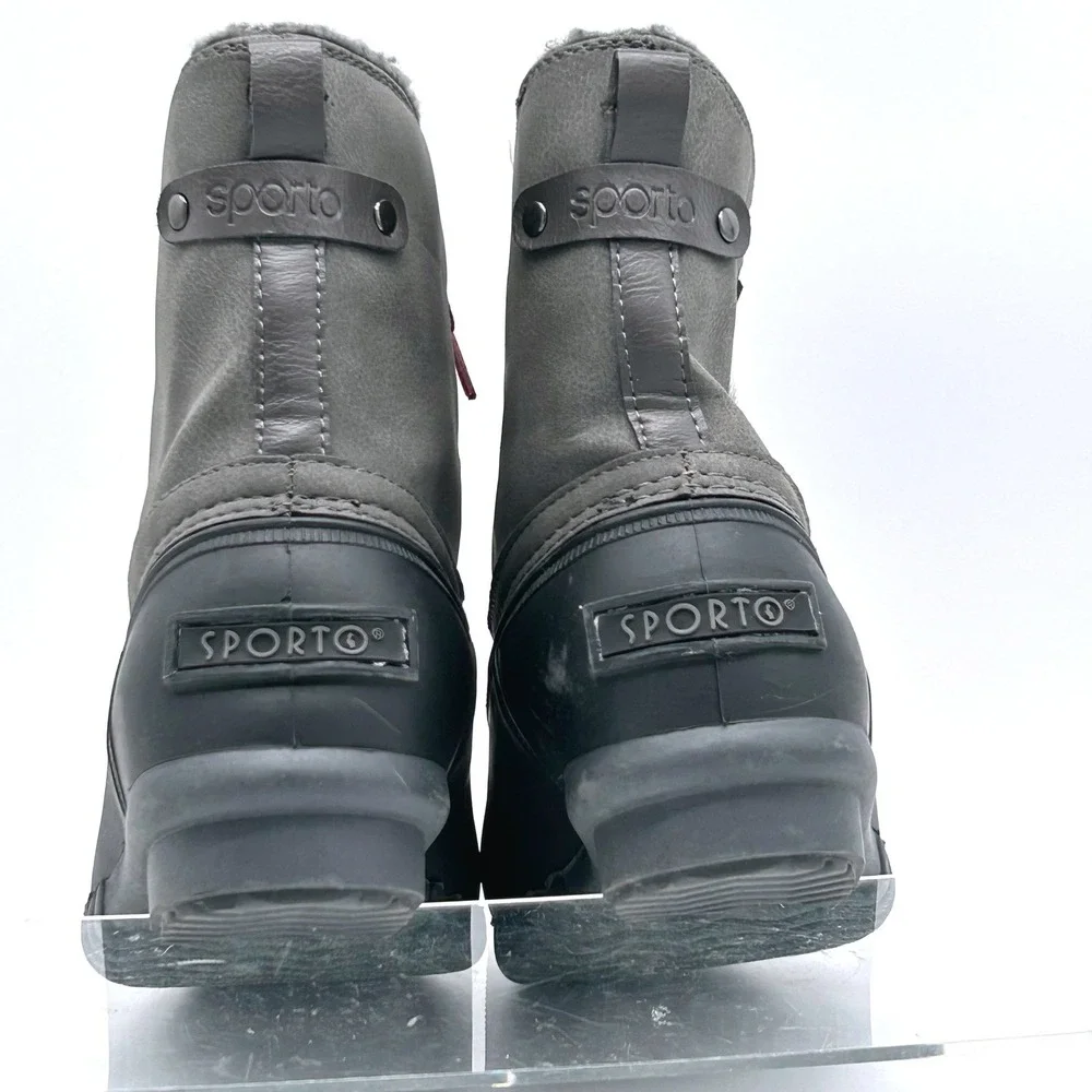 Sporto Size 6 Nina Waterproof‎ Duck Boots Winter Snow Booties NEW Gray Black $79